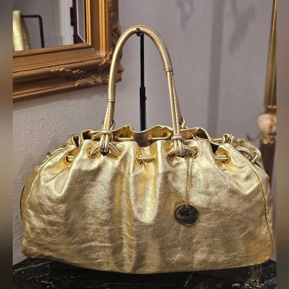 Tanner Krolle Gold Shoulder Bag - Picture 1 of 10